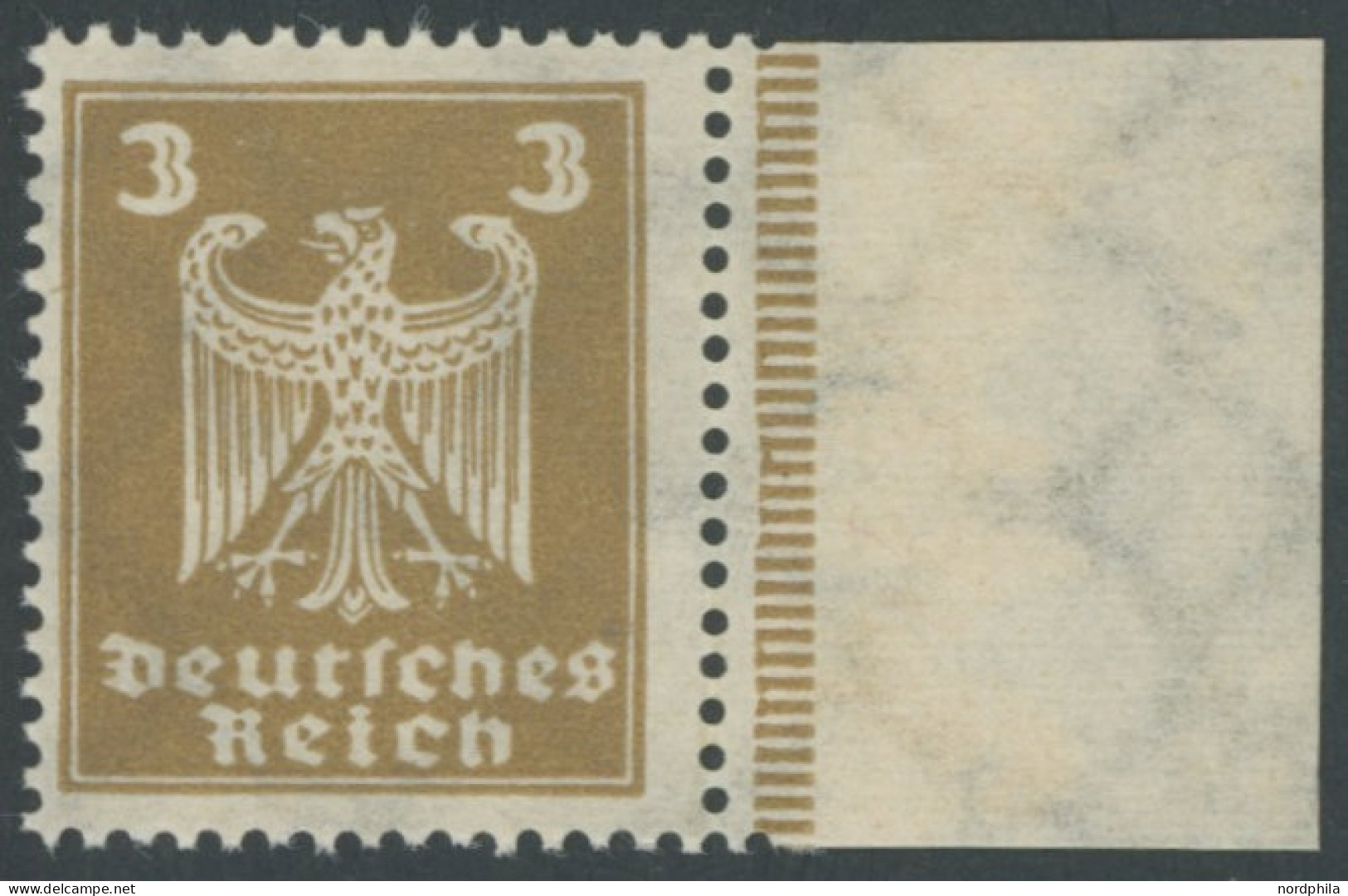 Dt. Reich 355Y , 1924, 3 Pf. Reichsadler, Wz. Liegend, Postfrisch, Pracht, Mi. 400.- - Nuovi