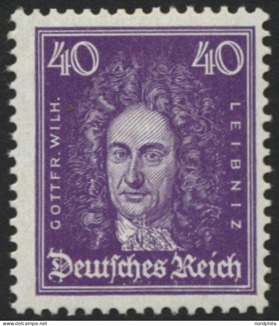 Dt. Reich 395 , 1926, 40 Pf. Leibniz, Normale Zähnung, Pracht, Mi. 160.- - Ungebraucht