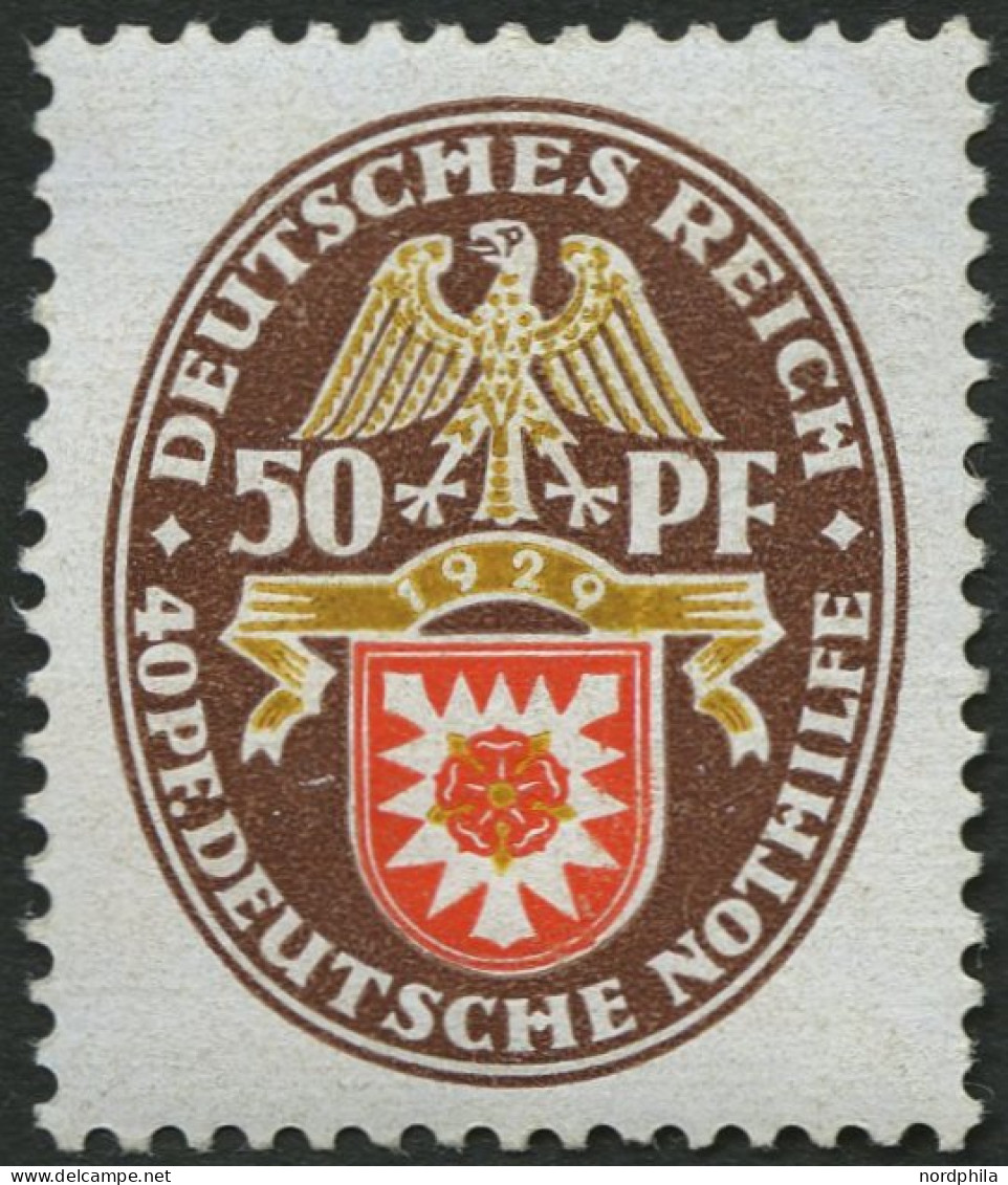 Dt. Reich 434 , 1929, 50 Pf. Nothilfe, üblich Gezähnt Pracht, Mi. 160.- - Neufs