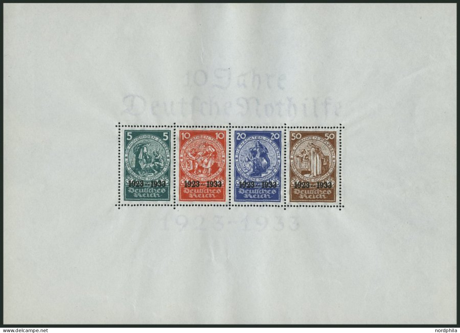 Dt. Reich Bl. 2 , 1933, Block Nothilfe, Originalgröße, Postfrisch, Kaum Sichtbarer Fleck Im Rand, Pracht, Gepr. D. Schle - Blokken