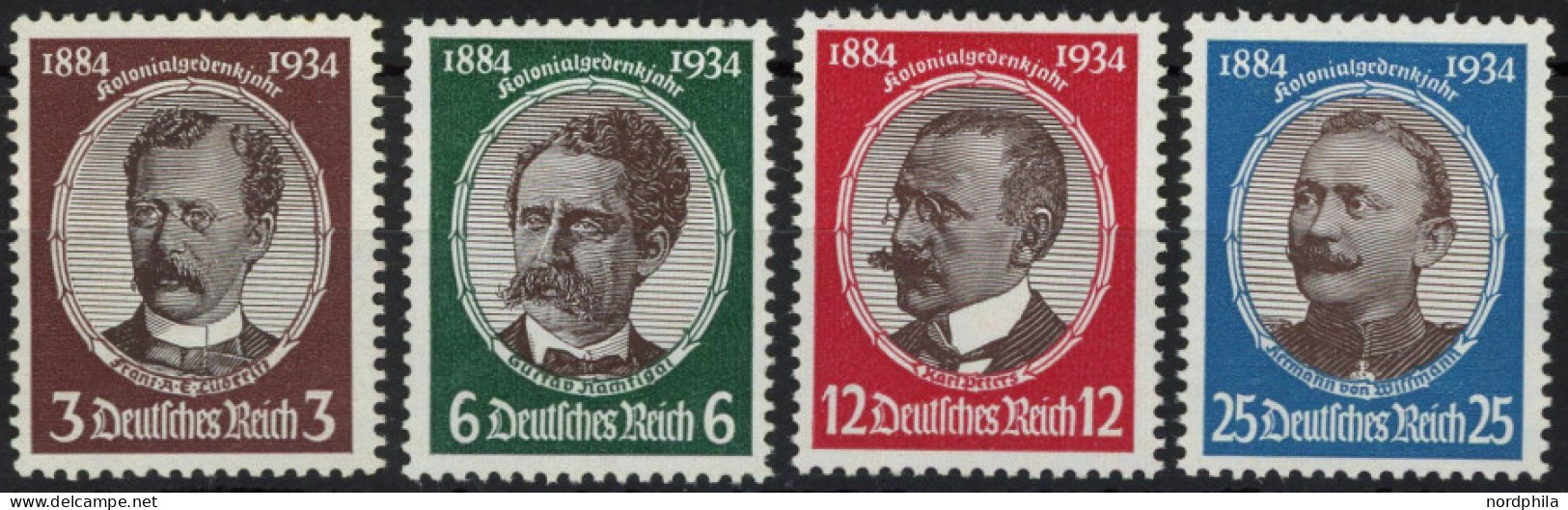 Dt. Reich 540-43 , 1934, Kolonialforscher, Postfrischer Prachtsatz, Mi. 190.- - Andere & Zonder Classificatie