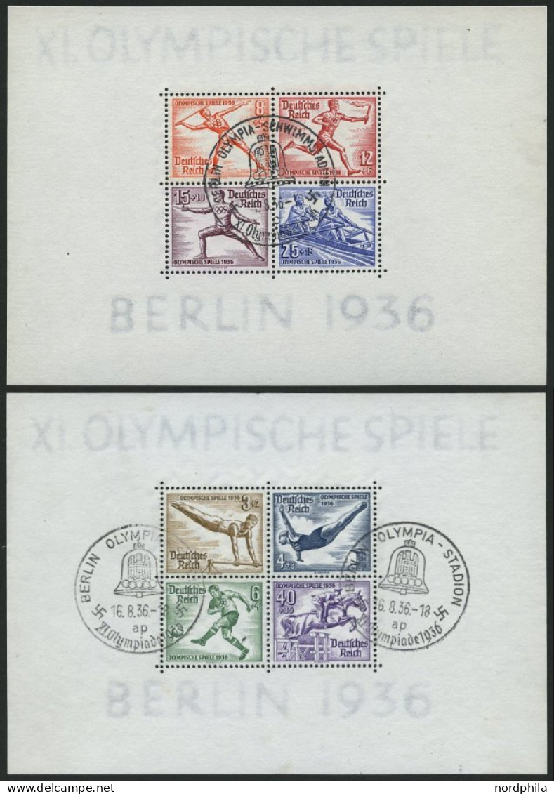 Dt. Reich Bl. 5/6 O, 1936, Blockpaar Olympische Spiele, Sonderstempel, Pracht, Mi. 180.- - Blocs