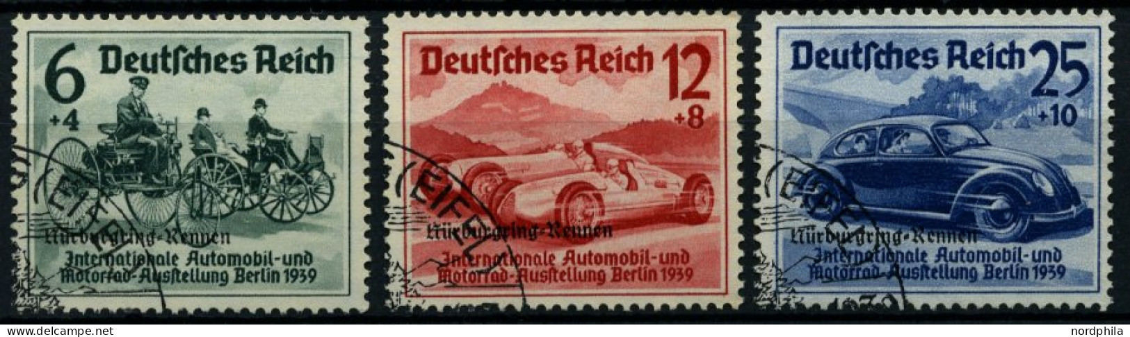 Dt. Reich 695-97 O, 1939, Nürburgring-Rennen, Prachtsatz, Mi. 100.- - Used Stamps
