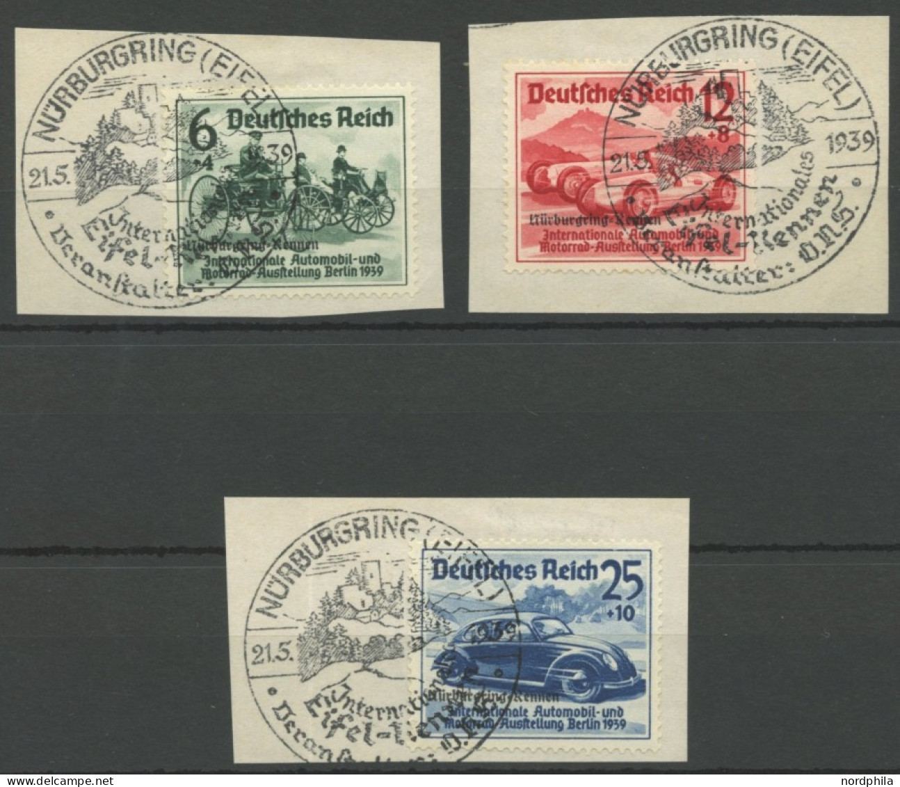 Dt. Reich 695-97 BrfStk, 1939, Nürburgring-Rennen Mit Sonderstempel, Prachtsatz, Mi. 100.- - Used Stamps