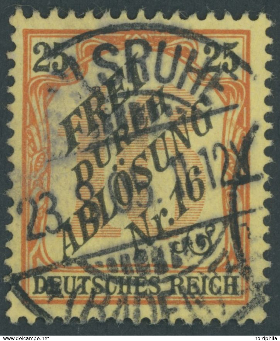 DIENSTMARKEN D 14 O, 1905, 25 Pf. Baden, Pracht, Mi. 70.- - Oficial