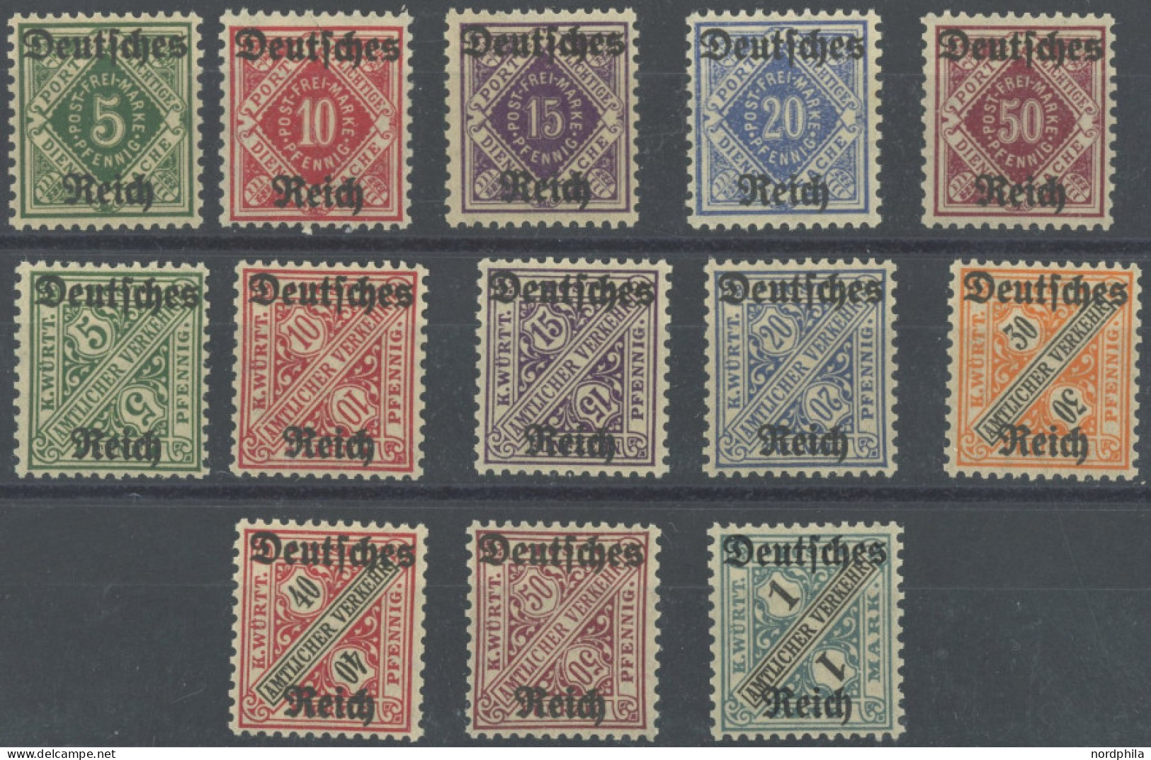 DIENSTMARKEN D 52 , 1920, Portopflichtige Dienstsache Und Amtlicher Verkehr, Postfrisch, 2 Prachtsätze, Mi. 150.- - Dienstzegels