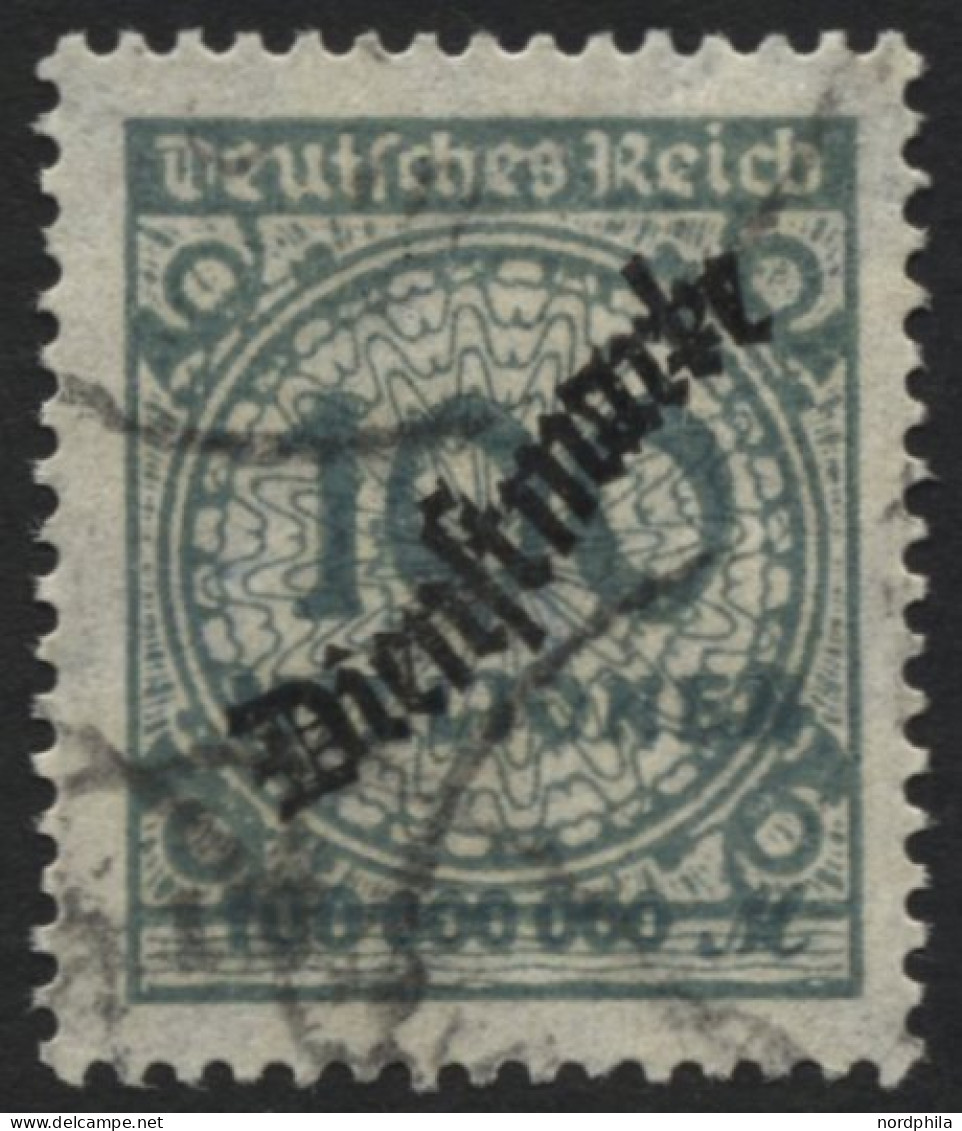 DIENSTMARKEN D 82 O, 1923, 100 Mio. M. Dunkelgrüngrau, Mehrere Stempel, Pracht, Gepr. Infla, Mi. 200.- - Service