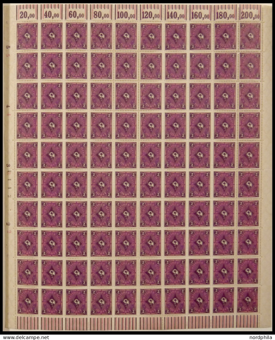 SAMMLUNGEN , 1921-23, Sammlung Bogenware Inflation, Ca. 80 Verschiedene Bogen, Meist Prachterhaltung - Andere & Zonder Classificatie