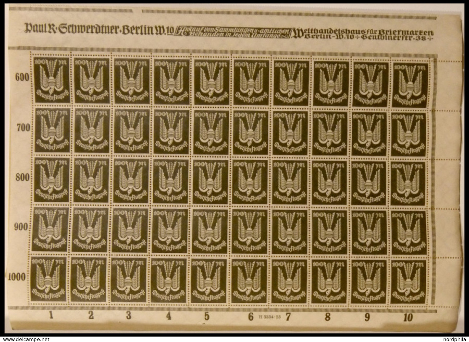 SAMMLUNGEN , 1921-23, Sammlung Bogenware Inflation, Ca. 80 Verschiedene Bogen, Meist Prachterhaltung - Sonstige & Ohne Zuordnung
