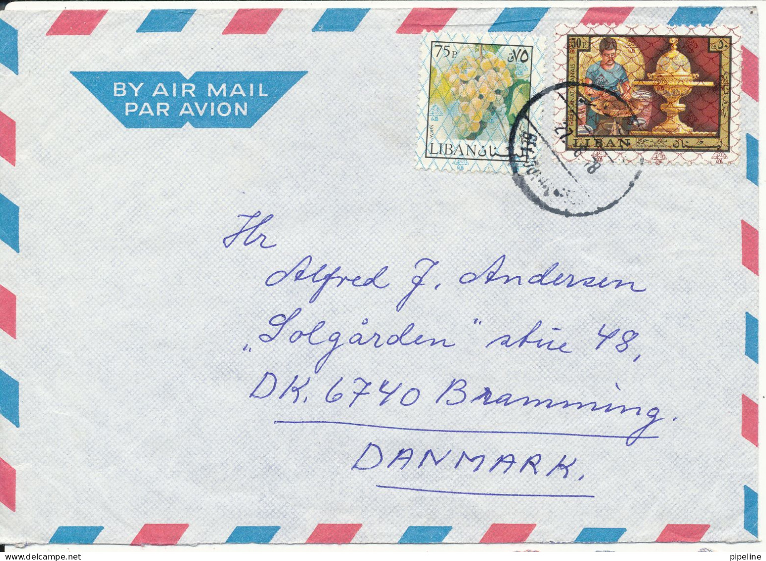 Lebanon Air Mail Cover Sent To Denmark Beyrouth 27-6-1978 - Lebanon