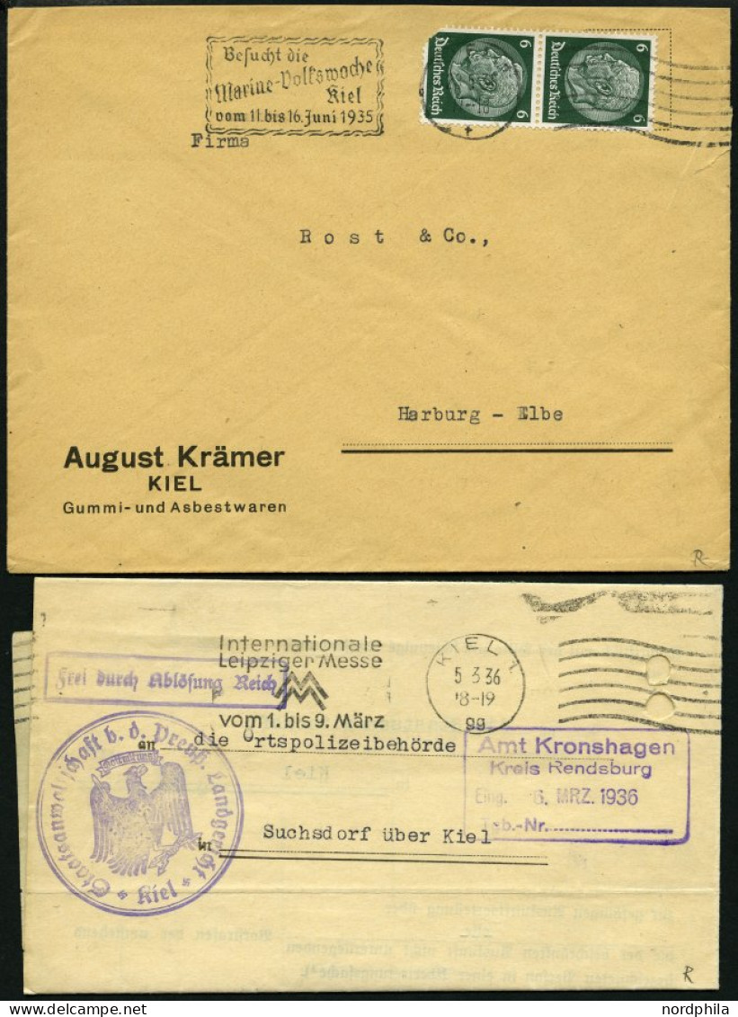 SAMMLUNGEN 1922-45, Reichhaltige Stempelsammlung Kieler Maschinenstempel Mit Werbeeinsätzen, Insgesamt 156 Belege Mit Vi - Lettres & Documents