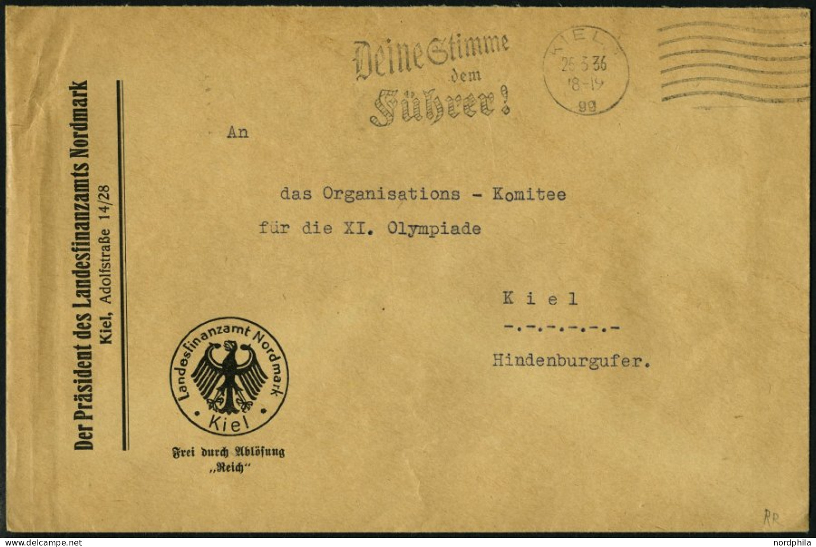 SAMMLUNGEN 1922-45, Reichhaltige Stempelsammlung Kieler Maschinenstempel Mit Werbeeinsätzen, Insgesamt 156 Belege Mit Vi - Lettres & Documents