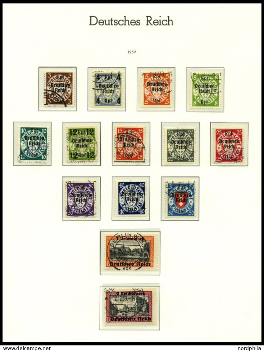 SAMMLUNGEN O, Gestempelte Sammlung Dt. Reich Von 1933-45 Im Leuchtturm Falzlosalbum, Bis Auf Nothilfe-Block, Chicagofahr - Oblitérés