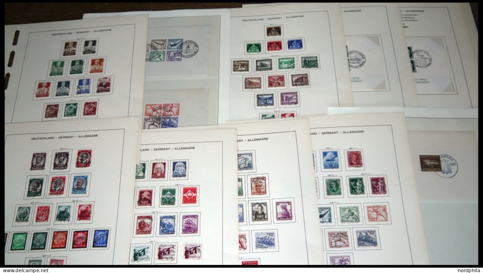 SAMMLUNGEN, LOTS O, Gestempelte Sammlung Dt. Reich Von 1933-45 Auf Schaubekseiten, Bis Auf Mi.Nr. 496-98, Bl. 2,3 Und Nr - Used Stamps