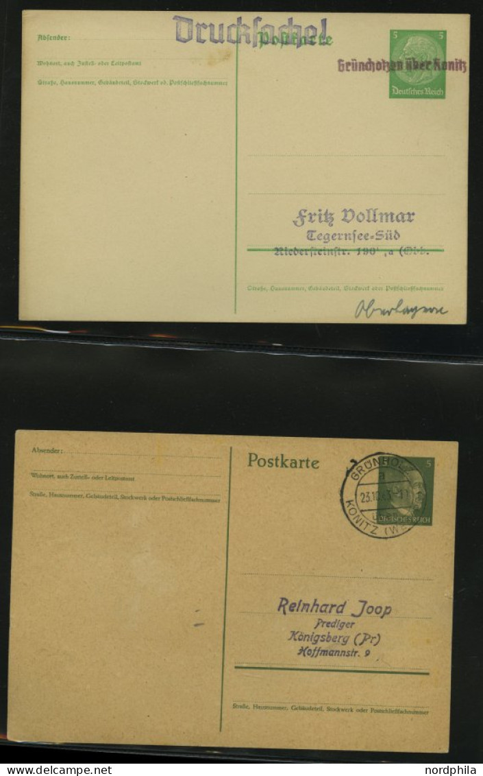 SAMMLUNGEN 1939/45, Kreis Konitz in Westpreußen, Stempelsammlung der provisorischen Entwertungen, insgesamt 55 teils seh