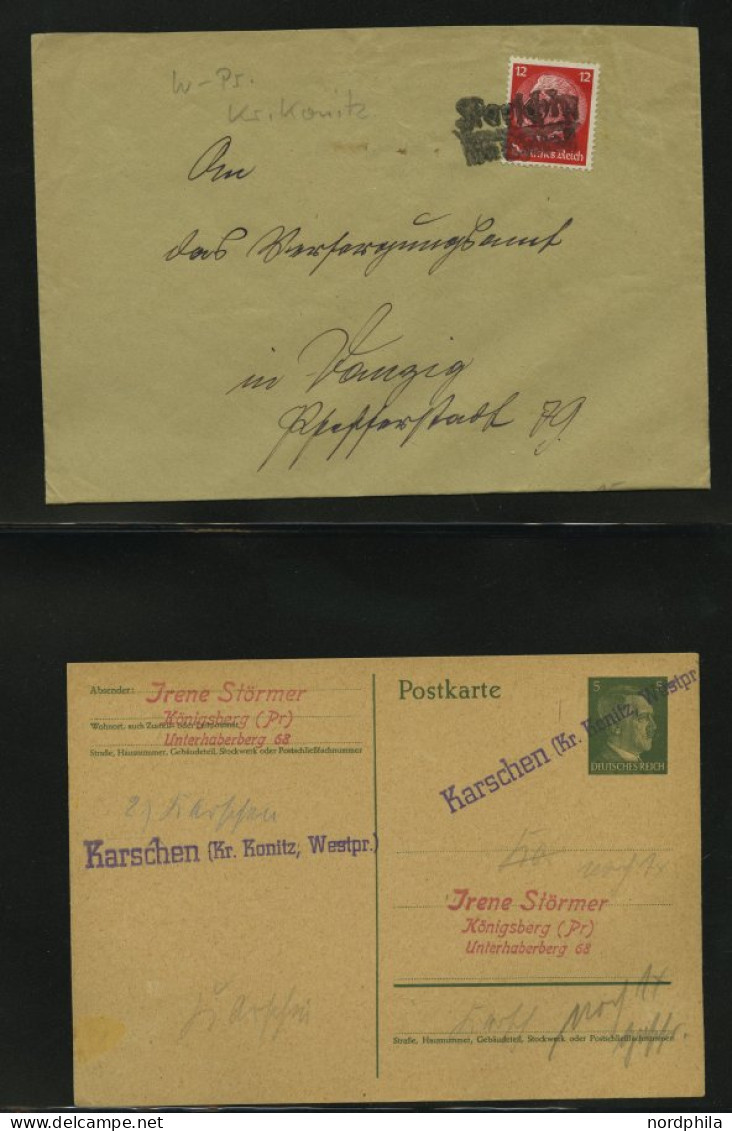 SAMMLUNGEN 1939/45, Kreis Konitz in Westpreußen, Stempelsammlung der provisorischen Entwertungen, insgesamt 55 teils seh