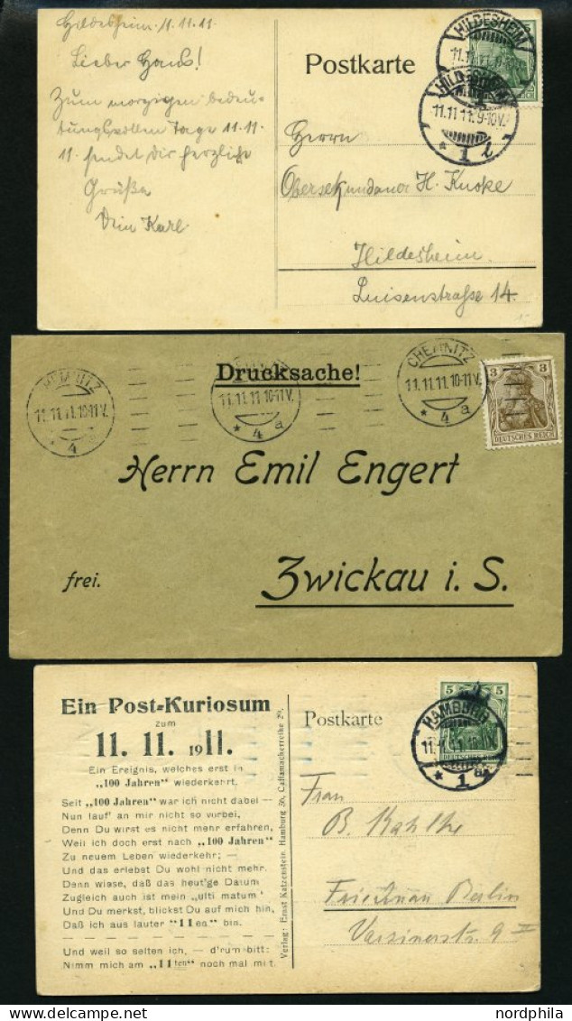 LOTS 17 Belege Mit Stempeldaten 9.9.99, 11.11.11, 12.12.12, 11.12.13, 22.2.22, 3.3.33 Und 4.4.44, Meist Pracht - Covers & Documents