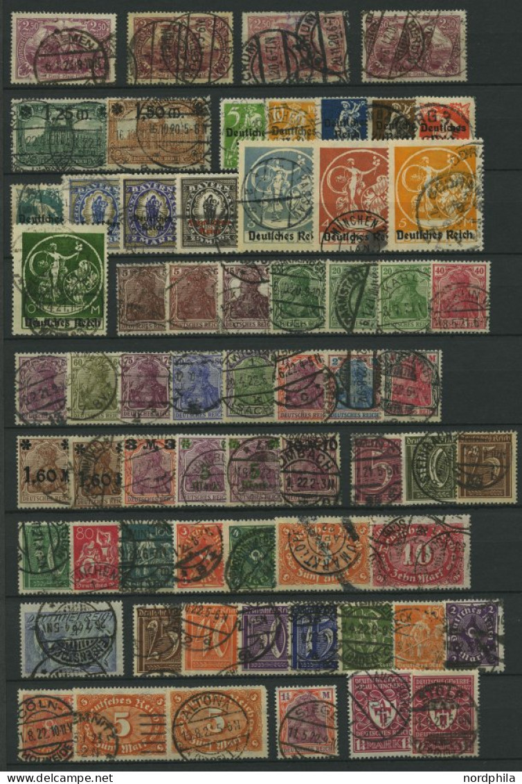 LOTS O, 1916-1923, Partie Verschiedener Gestempelter Mittlerer Werte Inflation, Feinst/Pracht, Alle Geprüft Infla, Mi. C - Other & Unclassified