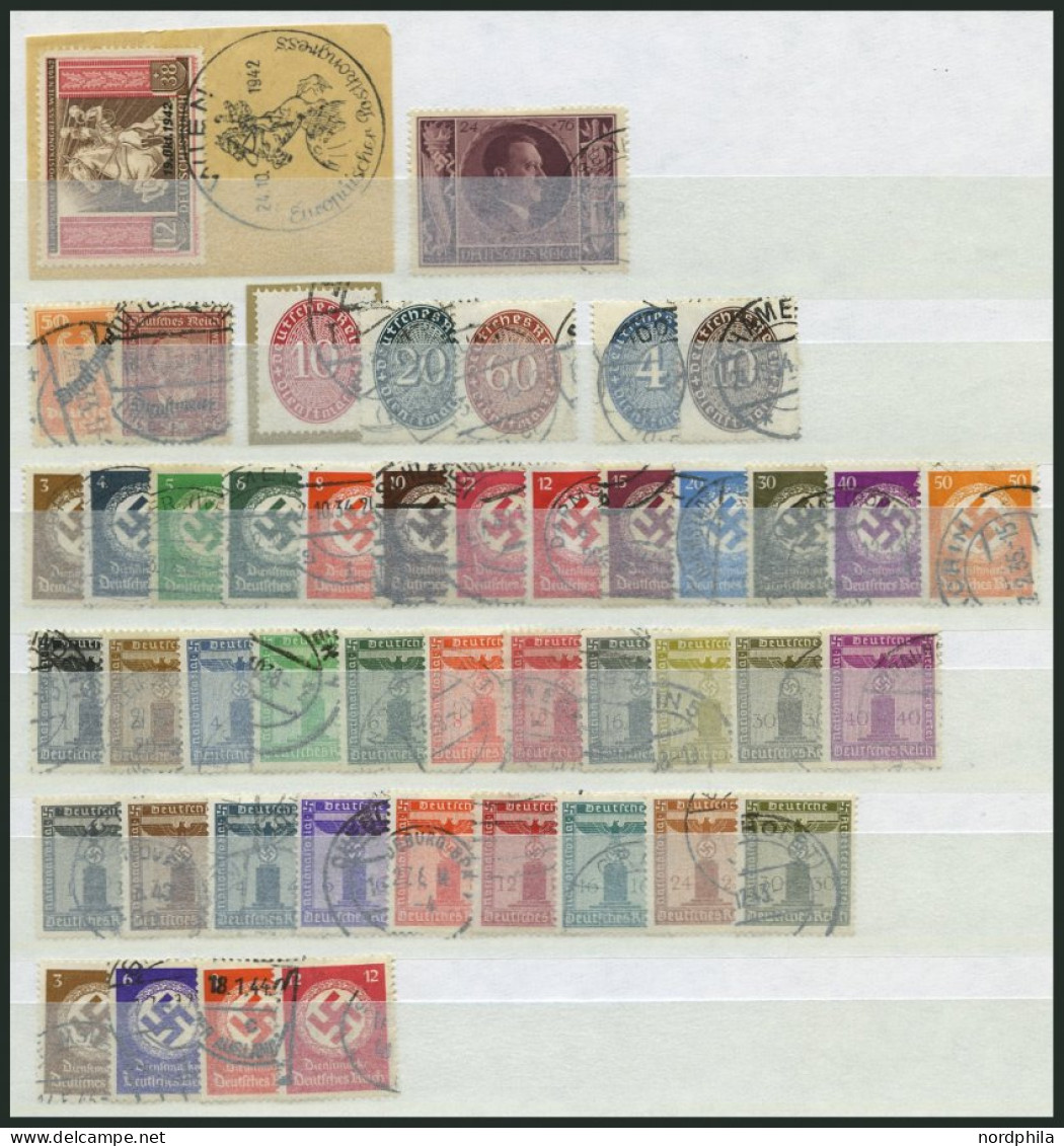 LOTS O, 1924-43, Gestempelte Partie Verschiedener Werte, Feinst/Pracht, Mi. 1450.- - Usati