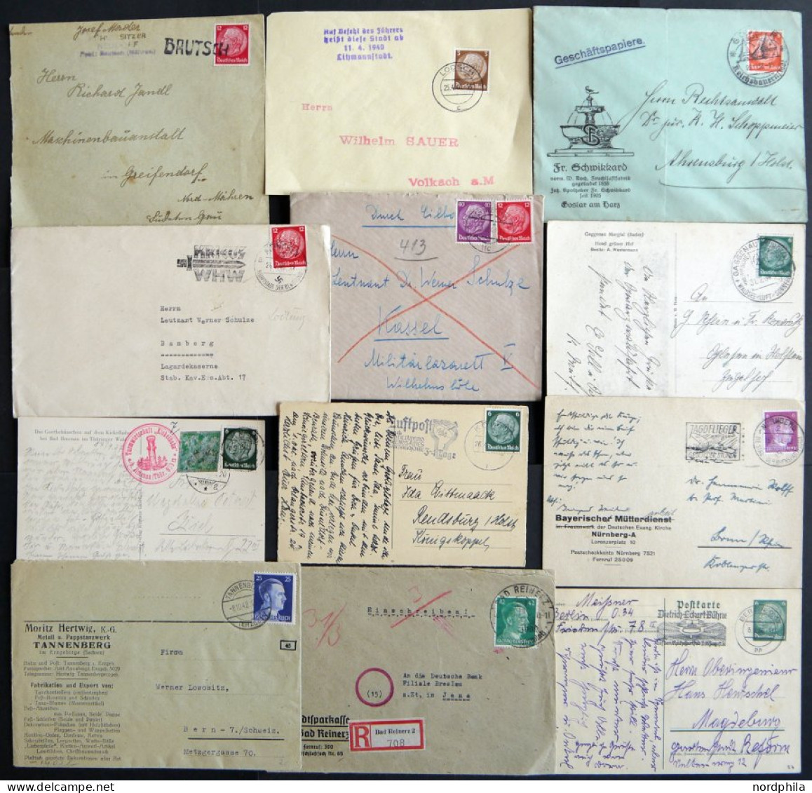 LOTS 1923-45, Partie Von 180 Belegen, Meist Einfache Bedarfspost, Fundgrube, Etwas Unterschiedlich, Besichtigen! - Andere & Zonder Classificatie