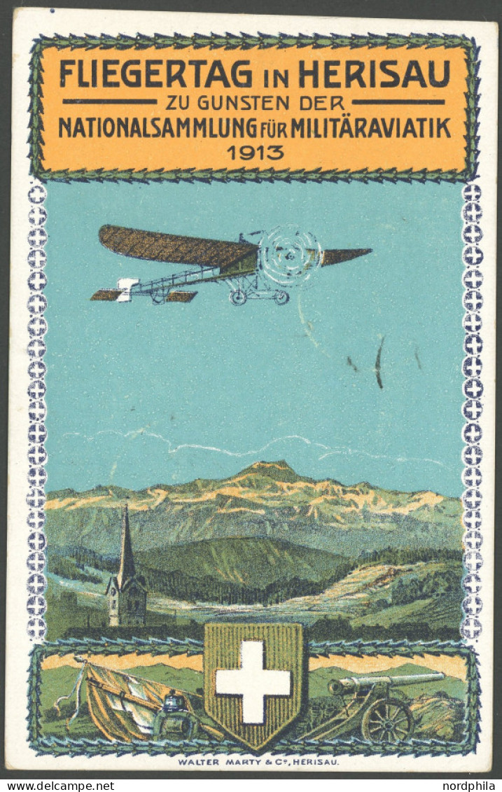 ZULEITUNGSPOST 55 BRIEF, Schweiz: 1930, Englandfahrt, Ohne Ankunftsstempel, Prachtkarte (Fliegertage In Herisau) - Poste Aérienne & Zeppelin