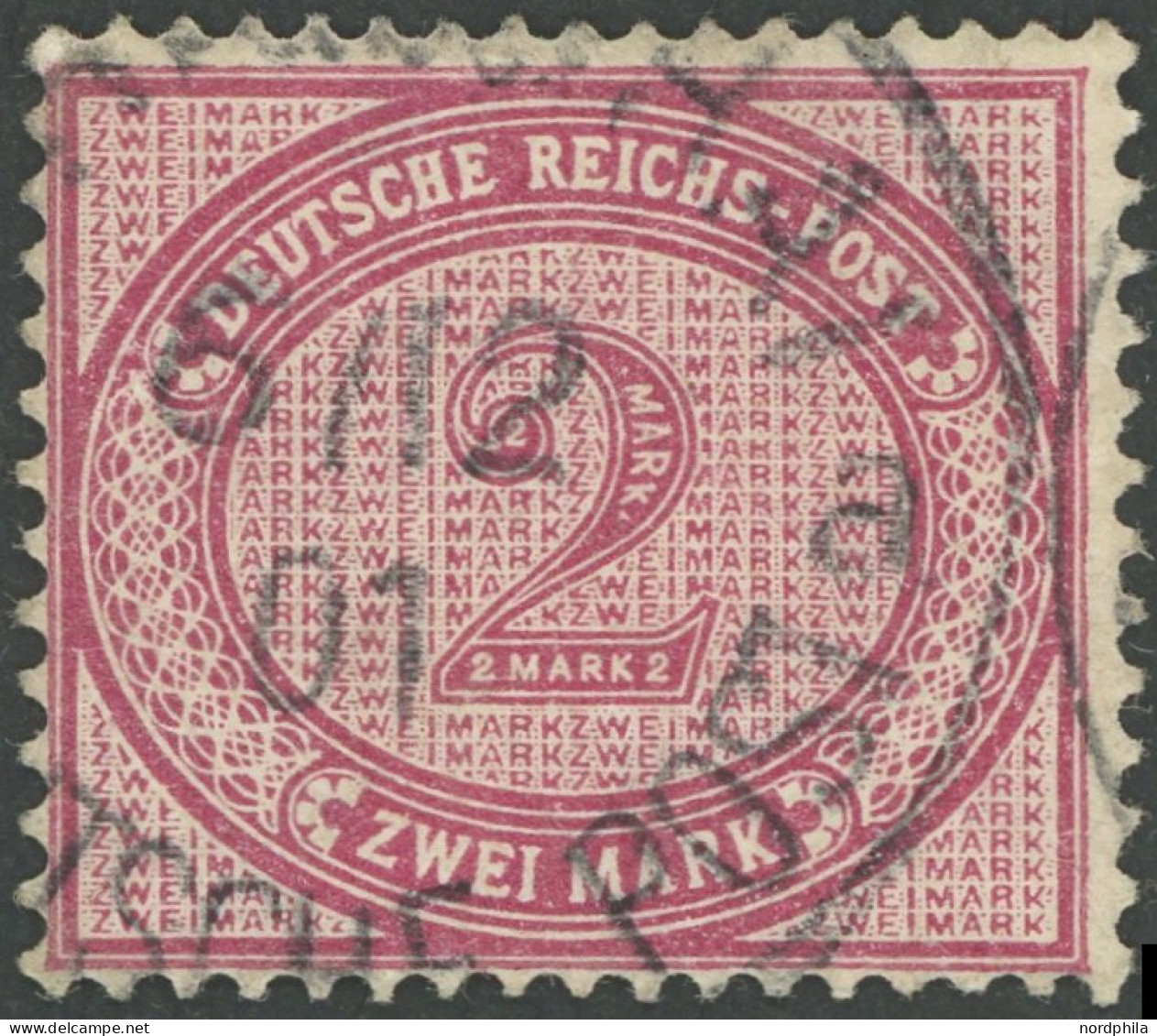 DP CHINA V 37f O, 1901, 2 M. Rötlichkarmin, Stempel SHANGHAI DP A, Feinst (falzhelle Stelle) - Deutsche Post In China
