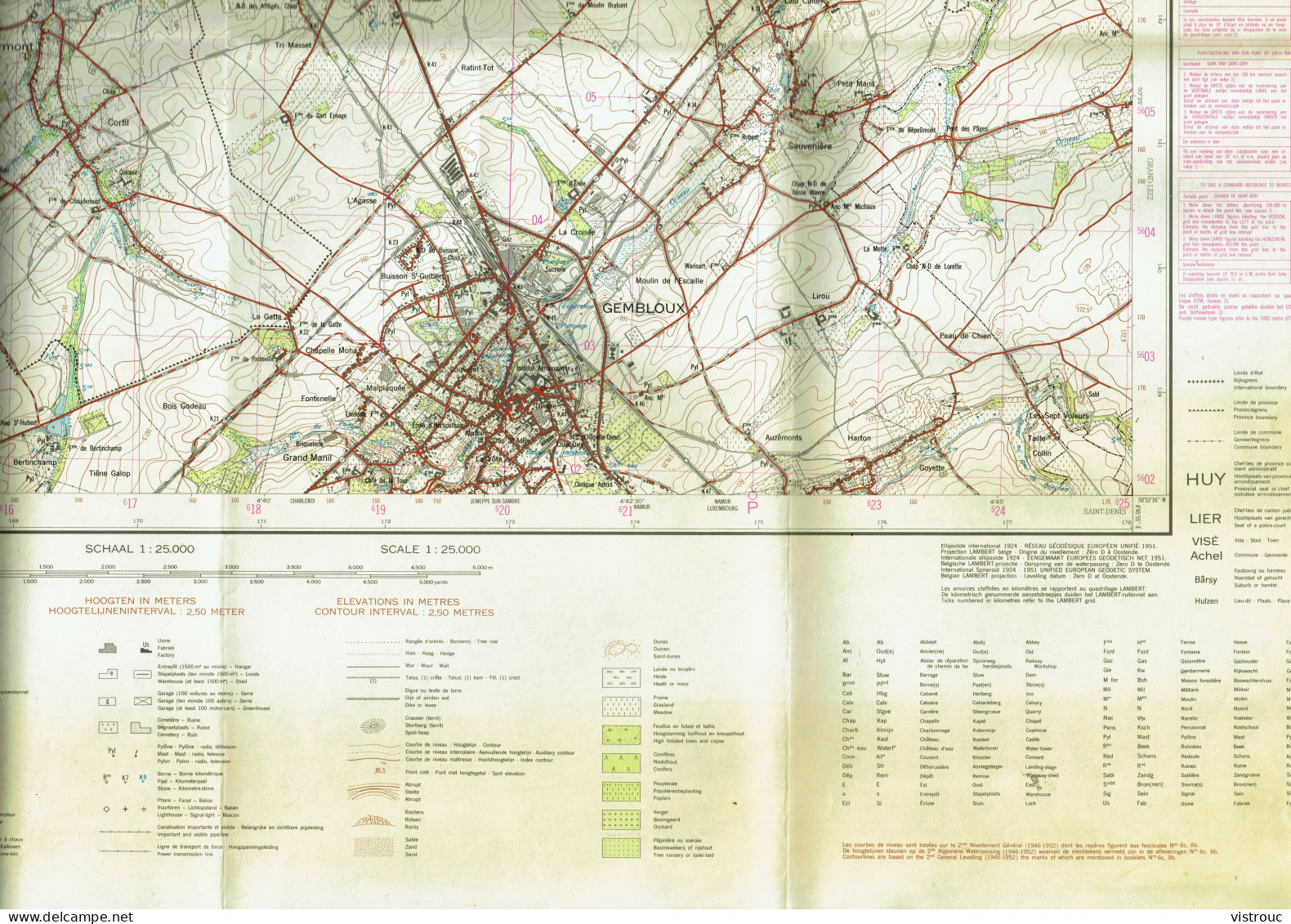 Institut Géographique Militaire Be - "CHASTRE-VILLEROUX-BLANMONT-GEMBLOUX" - N° 40/5-6- Edition: 1972 - Echelle 1/25.000 - Cartes Topographiques