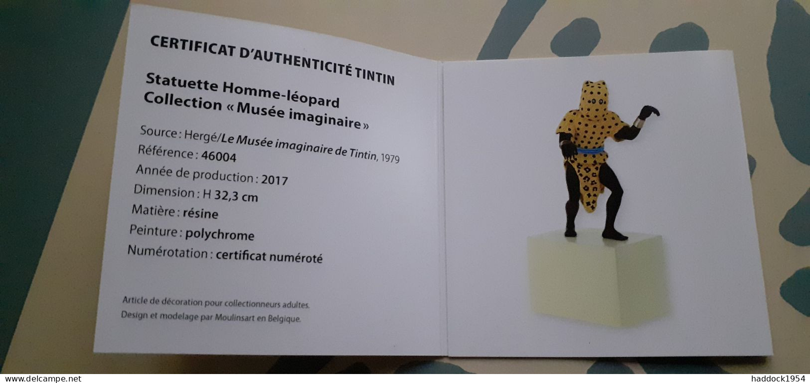 L'homme Léopard TINTIN Au CONGO HERGE 2017 - Statuettes En Résine
