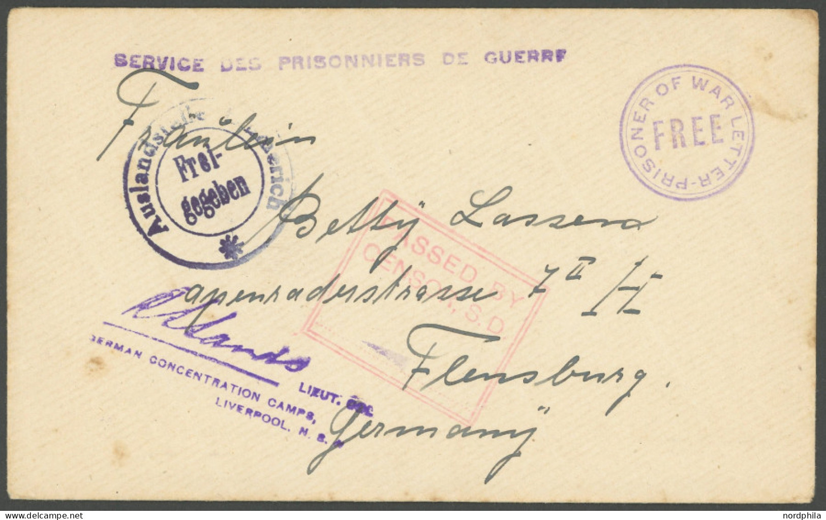 DEUTSCH-NEUGUINEA 1916, Brief Aus Dem Lager Trial Bay, Mit Violettem Zensurstempel L4 LIEUT.COL. GERMAN CONCENTRATION CA - Nouvelle-Guinée