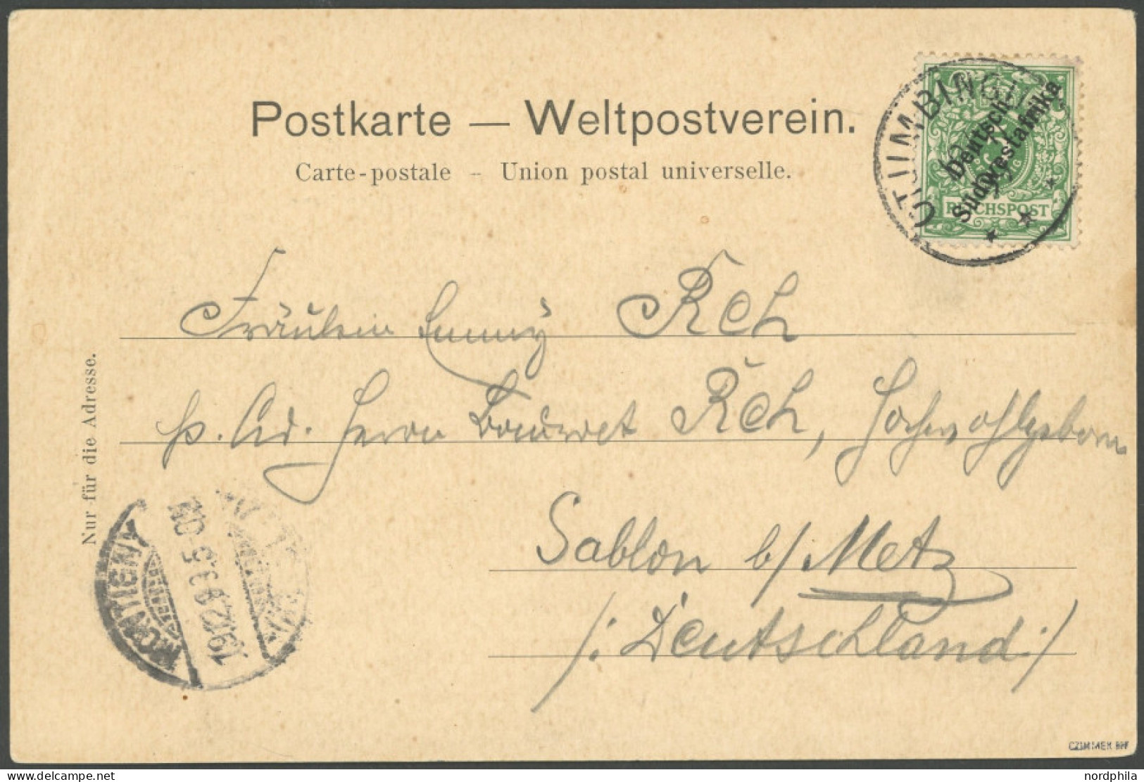 DSWA 6 BRIEF, OTJIMBINGUE, 12.11.99, Auf Ansichtskarte Mit 5 Pf. Nach Deutschland, Pracht, R! Gepr. Czimmek - Sud-Ouest Africain Allemand