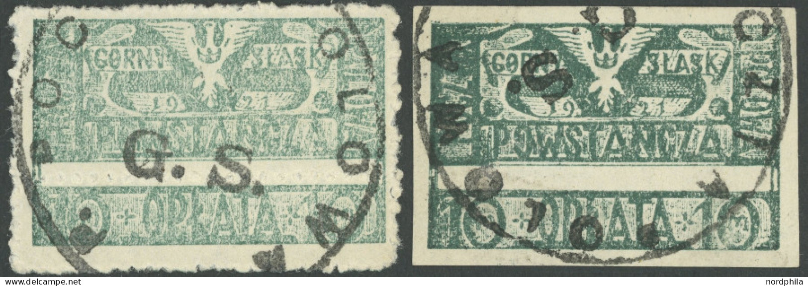 OBERSCHLESIEN 2A,B O, 1921, Feldpost, Gezähnt Und Ungezähnt, 2 Gestempelte Prachtwerte - Sonstige & Ohne Zuordnung