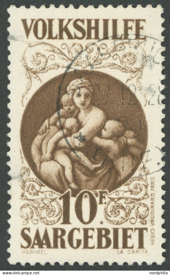 SAARGEBIET 134 O, 1928, 10 Fr. Gemälde I Mit Maschinenstempel SAARBRÜCKEN 2x (BHF), Pracht, Fotoattest Hoffmann BPP, Mi. - Andere & Zonder Classificatie