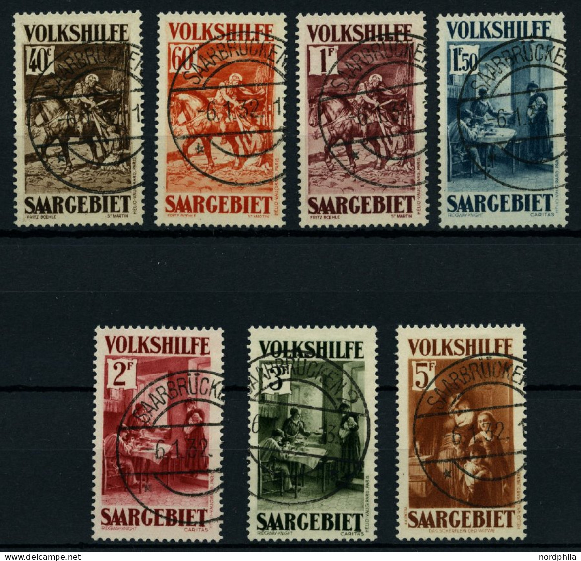 SAARGEBIET 151-57 O, 1931, Volkshilfe, Prachtsatz, Gepr. Hoffmann BPP, Mi. 800.- - Other & Unclassified