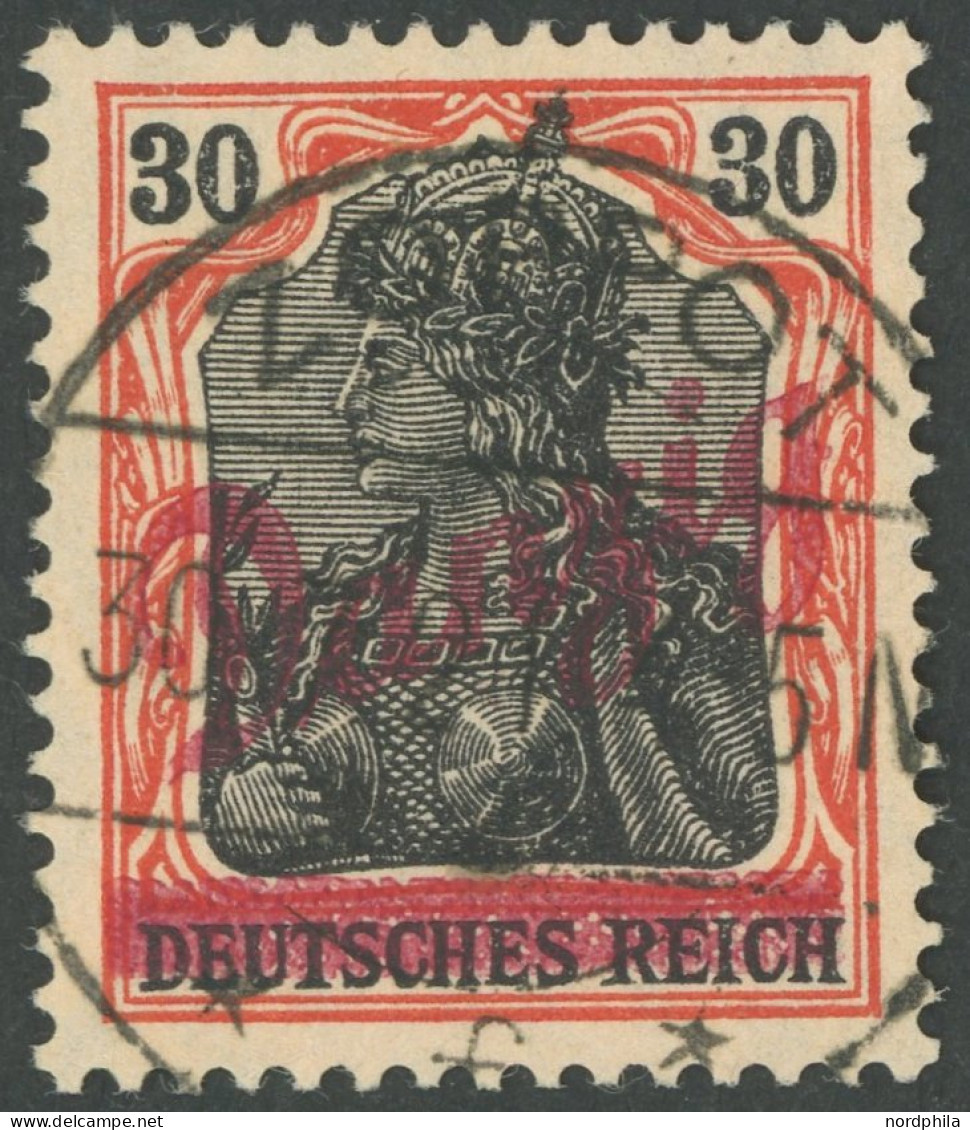 FREIE STADT DANZIG 37 O, 1920, 30 Pf. Kleiner Innendienst, Pracht, Gepr. Soecknick, Mi. 110.- - Autres & Non Classés