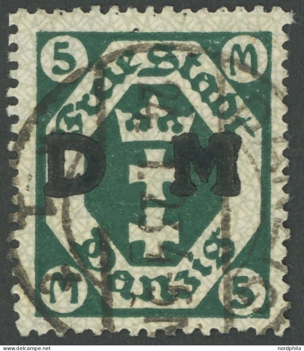 DIENSTMARKEN D 24Y O, 1922, 5 M. Schwärzlichopalgrün, Liegendes Wz., Pracht, Gepr. Infla Und Soecknick, Mi. 320.- - Other & Unclassified