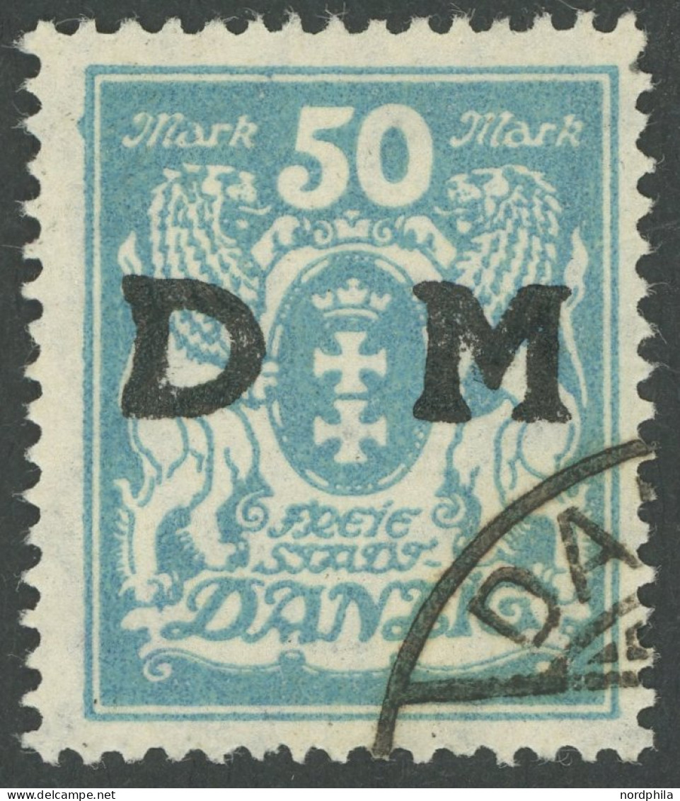 DIENSTMARKEN D 36 O, 1923, 50 M. Mittelgrünlichblau, Zeitgerechte Entwertung, Pracht, Fotoattest Soecknick, Mi. 1900.- - Other & Unclassified