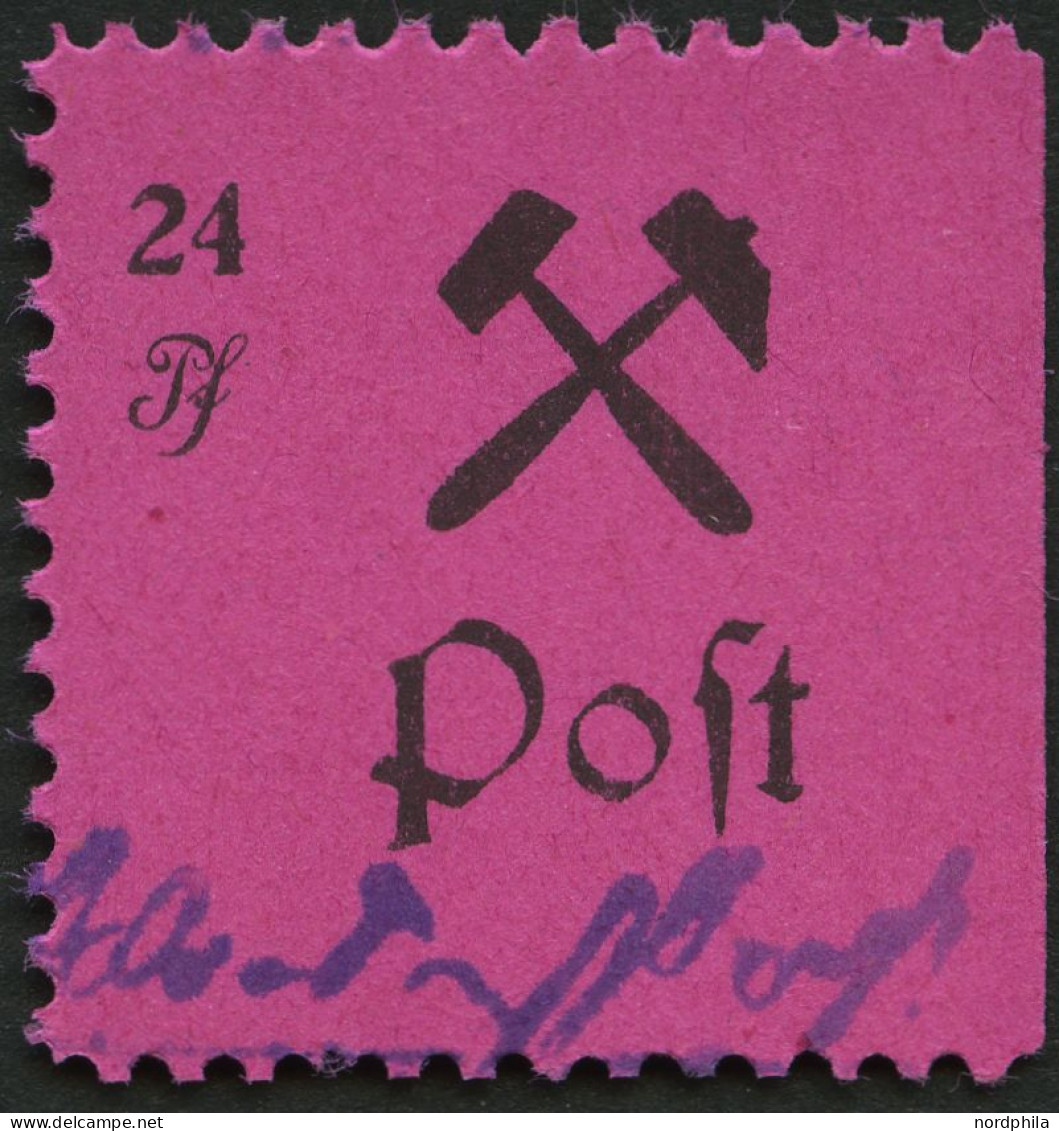 GROSSRÄSCHEN 26IV , 1945, 24 Pf. Schwarz Auf Lila, Type IV, Ein Kurzer Zahn Sonst Pracht, Mi. 200.- - Other & Unclassified