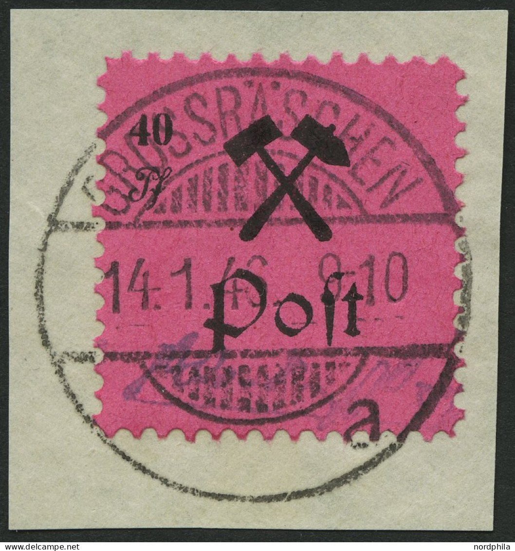 GROSSRÄSCHEN 27bI BrfStk, 1945, 40 Pf. Schwarz Auf Rosalila, Type I, Prachtbriefstück, Mi. (220.-) - Sonstige & Ohne Zuordnung