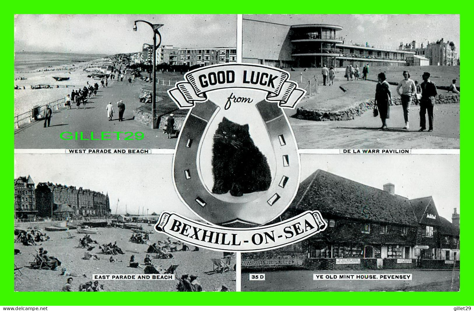 BEXHILL-ON-SEA, SUSSEX, UK - GOOD LUCK FROM - BLACK CAT - 5 MULTIVUES - TRAVEL IN 1963 - - Eastbourne