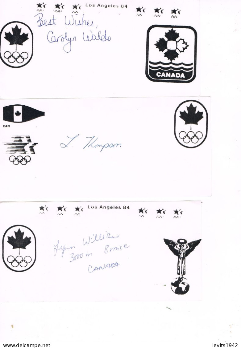 JEUX OLYMPIQUES - AUTOGRAPHES DE MEDAILLES OLYMPIQUES - CONCURRENTS DU CANADA - - Autografi