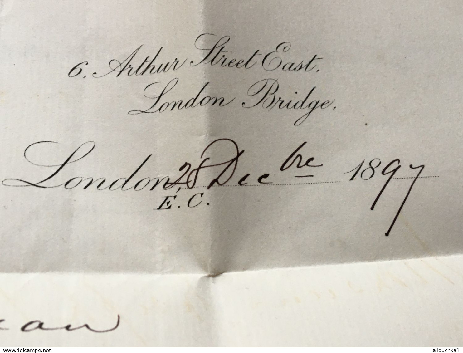 1897 London Bridge Timbres Europe Great-Britain-UK 1840-1901(Victoria)2p Bleu, Dentelé Lettre Document Marcophilie - Briefe U. Dokumente