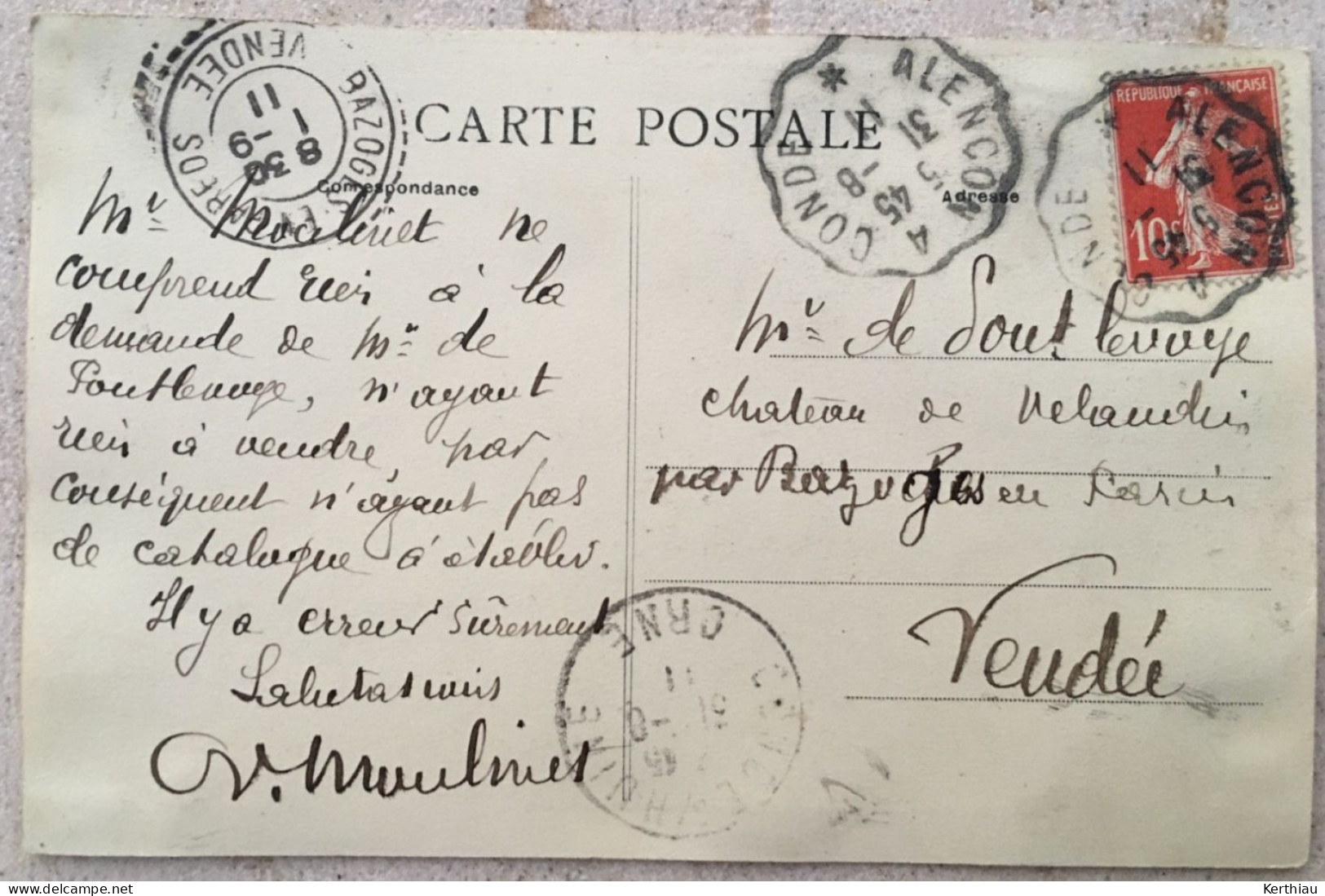 Environs De Mesle Sur Sarthe - St Léger - Haras De La Haye De Poëley - Elevage De M.Moulinet. Circulée 1911 - Le Mêle-sur-Sarthe