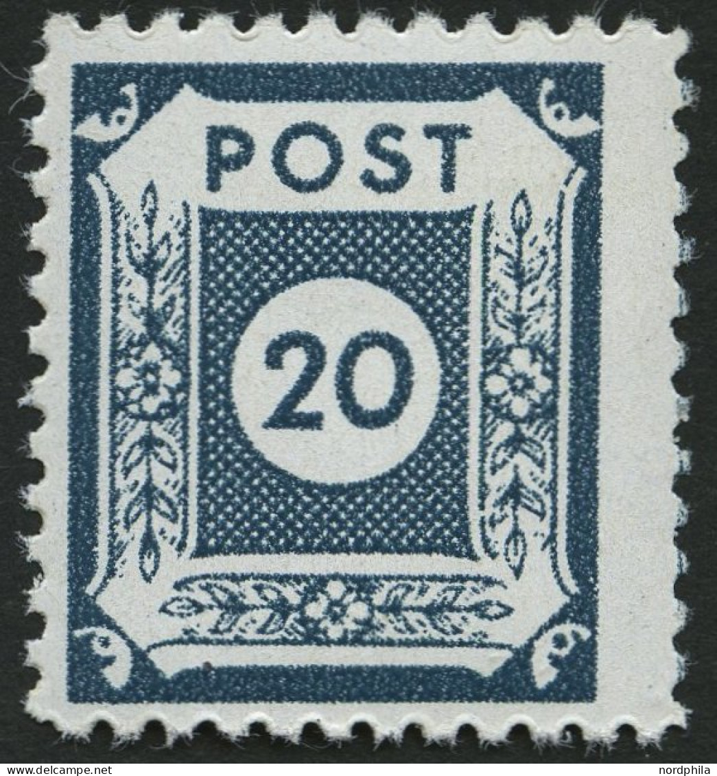 OST-SACHSEN 48cF , 1945, 20 Pf. Schwärzlichblaugrau Klotzsche, Gezähnt L 10 3/4, Pracht, Gepr. Ströh, Mi. 300.- - Andere & Zonder Classificatie