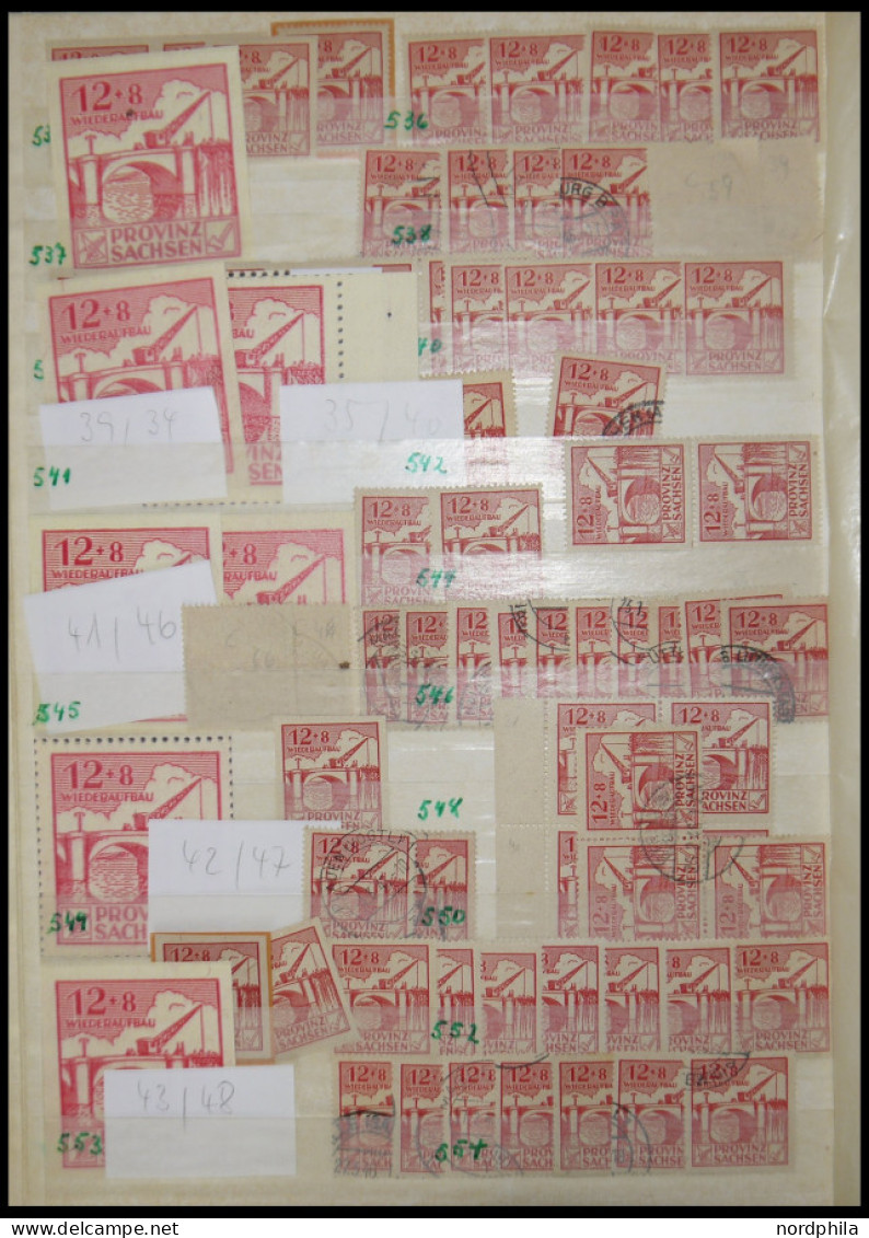 PROVINZ SACHSEN 87-89A/B ,o , Wiederaufbau, Umfangreiches Dickes Dublettenbuch Von Einem Spezialisten Zusammengetragen,  - Andere & Zonder Classificatie