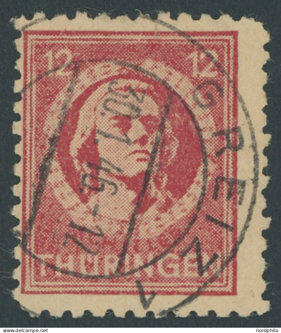 THÜRINGEN 97AXar O, 1945, 12 Pf. Karminrot, Vollgummierung, Hellchromgelbes Papier, Dicke Gummierung, Pracht, Kurzbefund - Andere & Zonder Classificatie