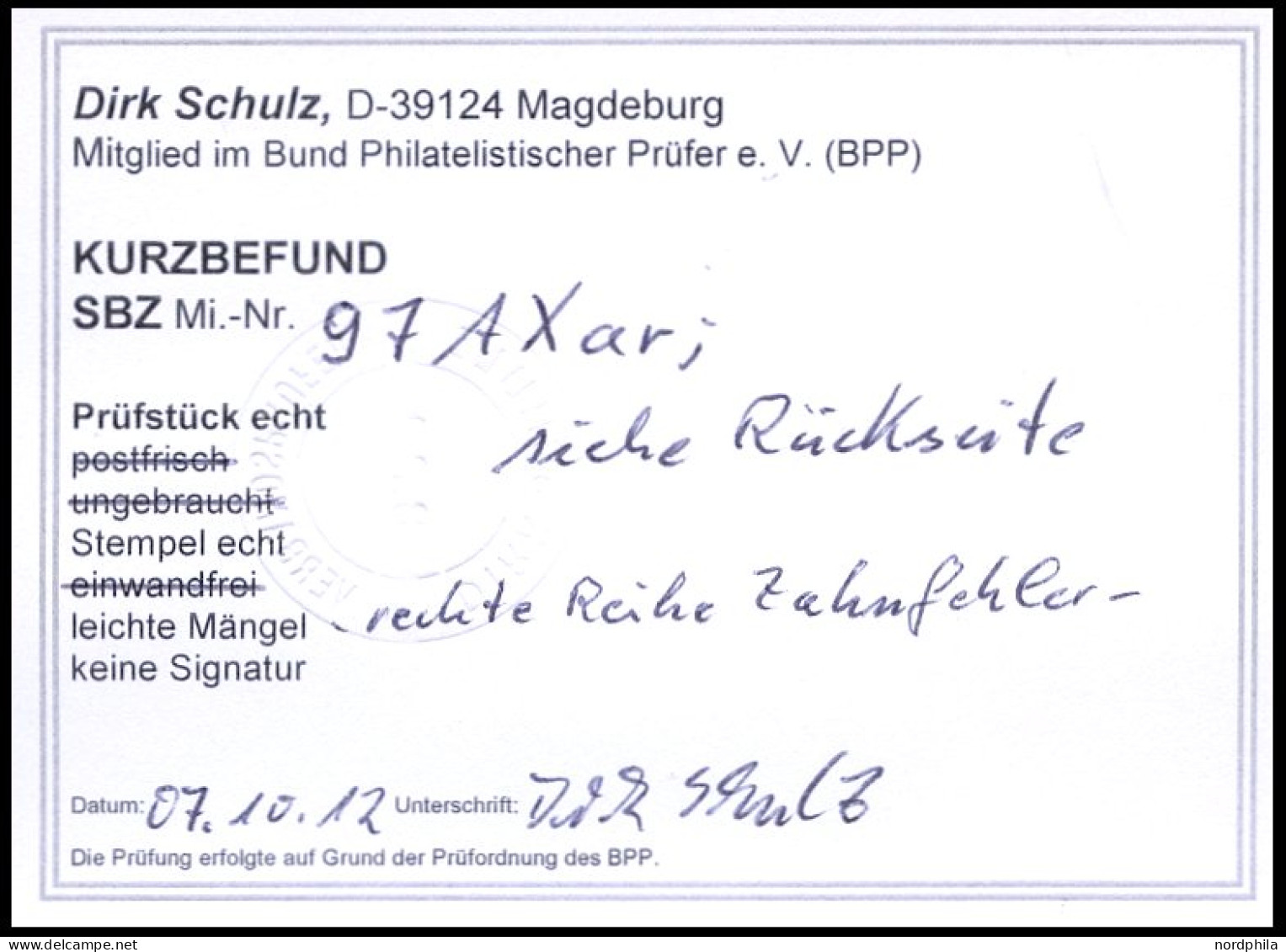 THÜRINGEN 97AXar O, 1945, 12 Pf. Karminrot, Vollgummierung, Hellchromgelbes Papier, Dicke Gummierung, Feinst (kleiner Za - Other & Unclassified