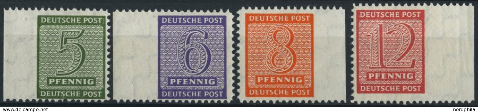 WEST-SACHSEN 116-19BX , 1945, Roßwein, Gezähnt L 111/4:111/2, Wz. 1X, Je Mit Ungezähntem Seitenrand, Prachtsatz, Gepr. S - Sonstige & Ohne Zuordnung