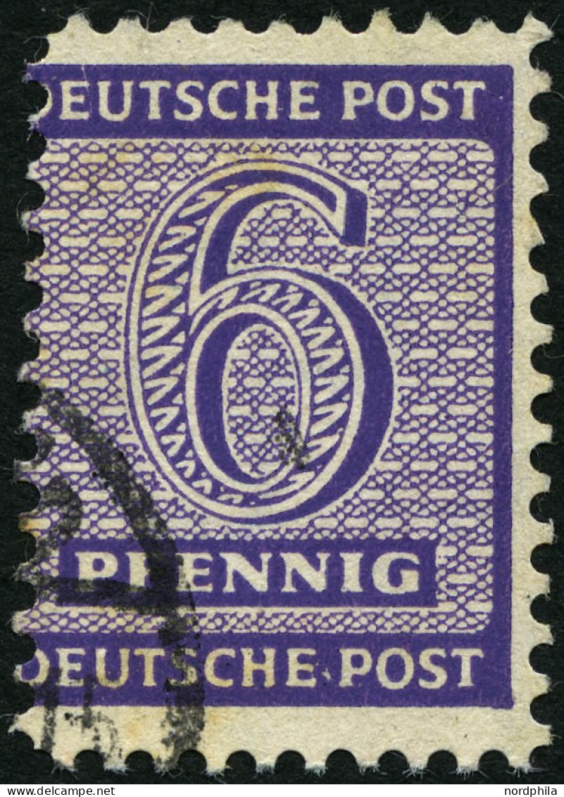 WEST-SACHSEN 117BaX O, 1945, 6 Pf. Grauviolett Roßwein, Gezähnt L 111/4-111/2, Wz. 1X, Etwas Fleckig Sonst Pracht, Gepr. - Other & Unclassified