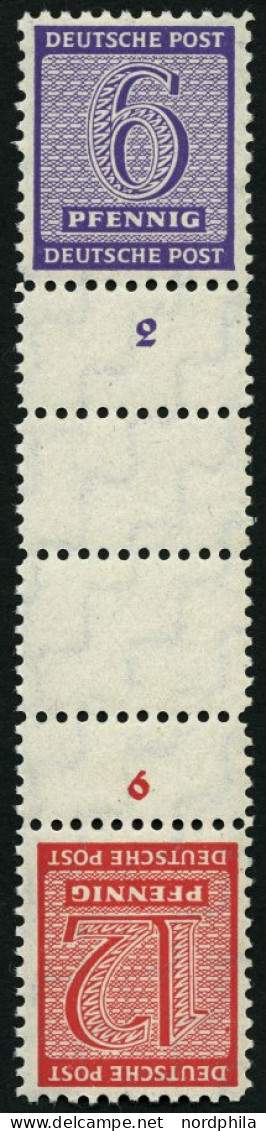 WEST-SACHSEN SK Zd 6 , 1945, Versuchszähnung 6 + Z + Z + 12, Pracht, Mi. 60.- - Other & Unclassified