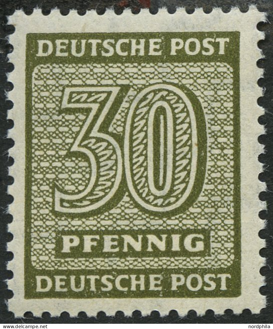 WEST-SACHSEN 135Xa , 1945, 30 Pf. Bräunlicholiv, Wz. 1X, Pracht, Gepr. Dr. Jasch, Mi. 200.- - Other & Unclassified